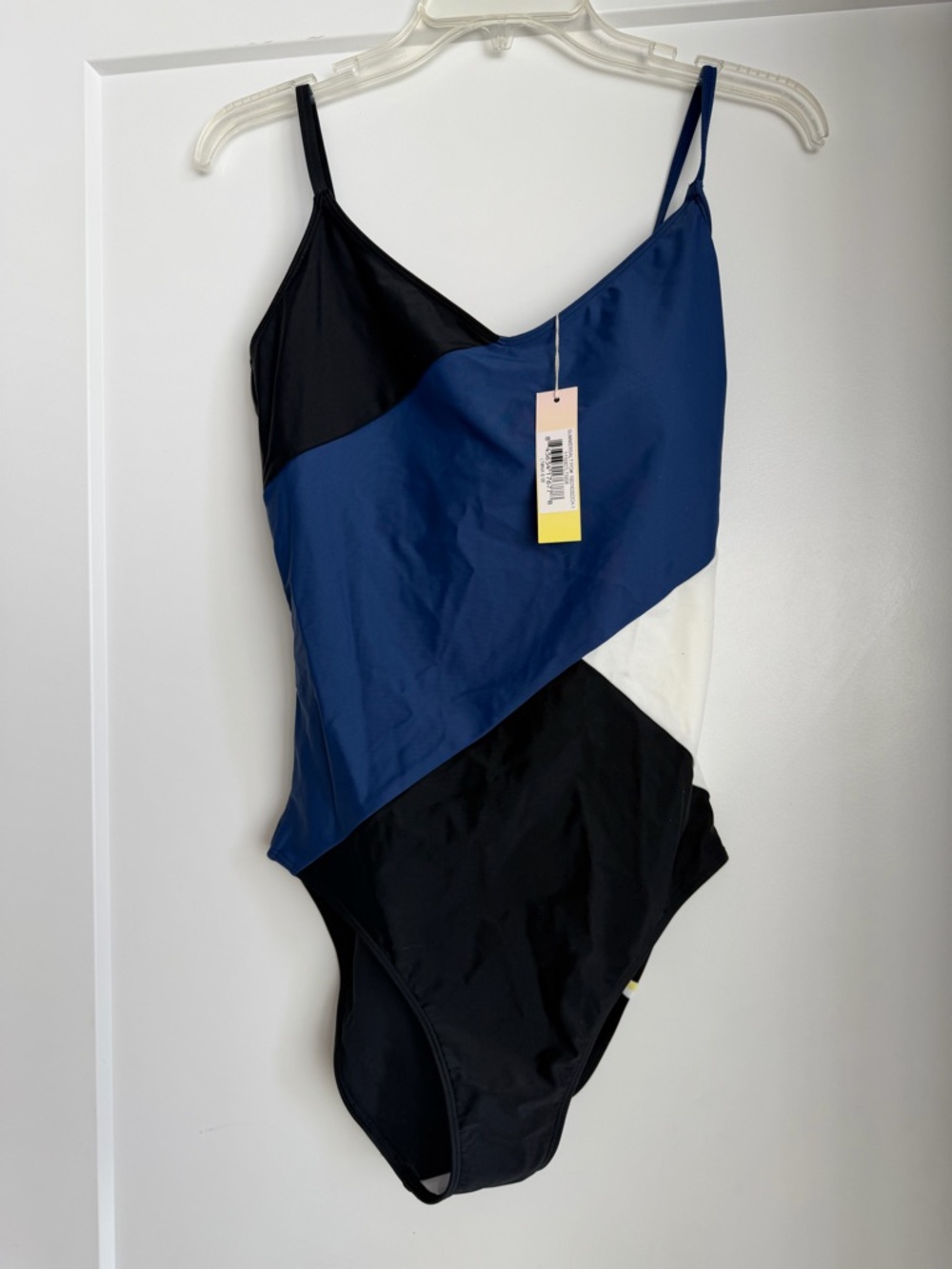 Summersalt Women Diagonal Colorblock One-Piece Swimsuit - Navy/Black/White